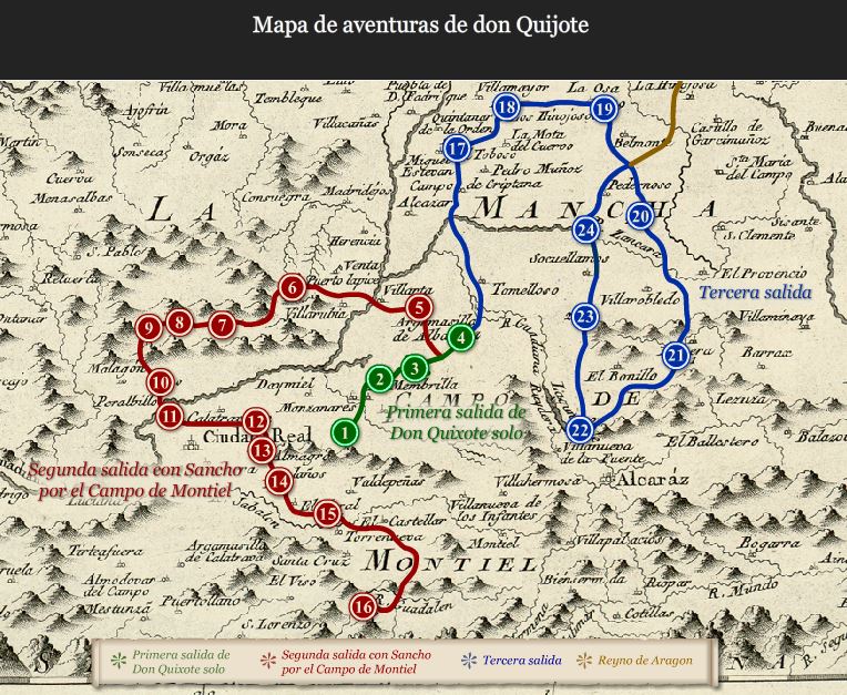 Resultado de imagen de mapa don quijote de la mancha