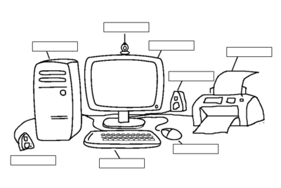 partes de la computadora para colorear