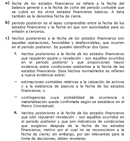 NIF B-13 HECHOS POSTERIORES A LA FECHA DE LOS ESTADOS FINANCIEROS ...