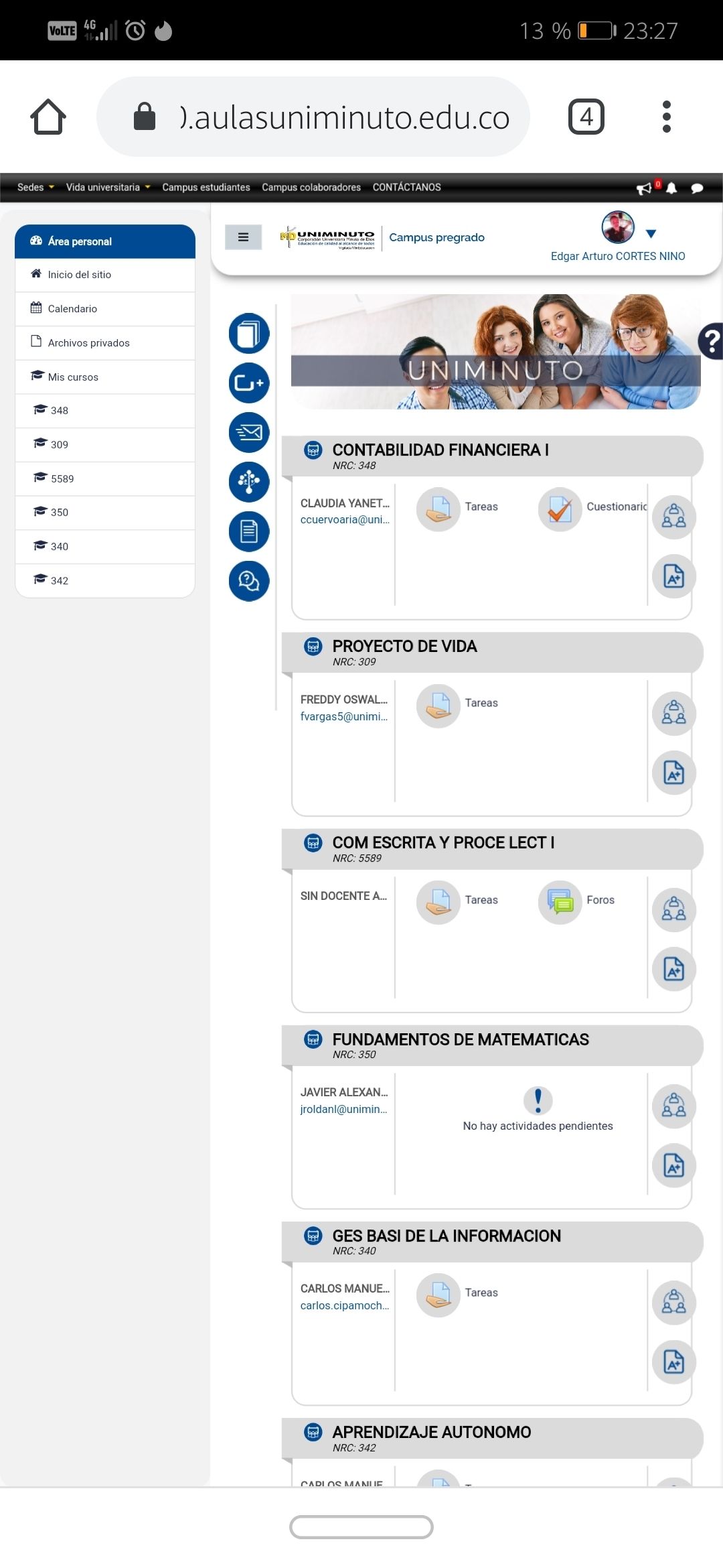 Aulas Virtuales Uniminuto | Mind Map