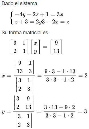 SOLUCION DE UN SISTEMA DE ECUACIONES LINEALES POR MEDIO DE LA REGLA DE ...