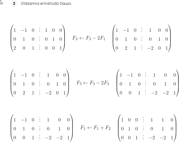 Algebra Lineal Matriz Inversa Mind Map