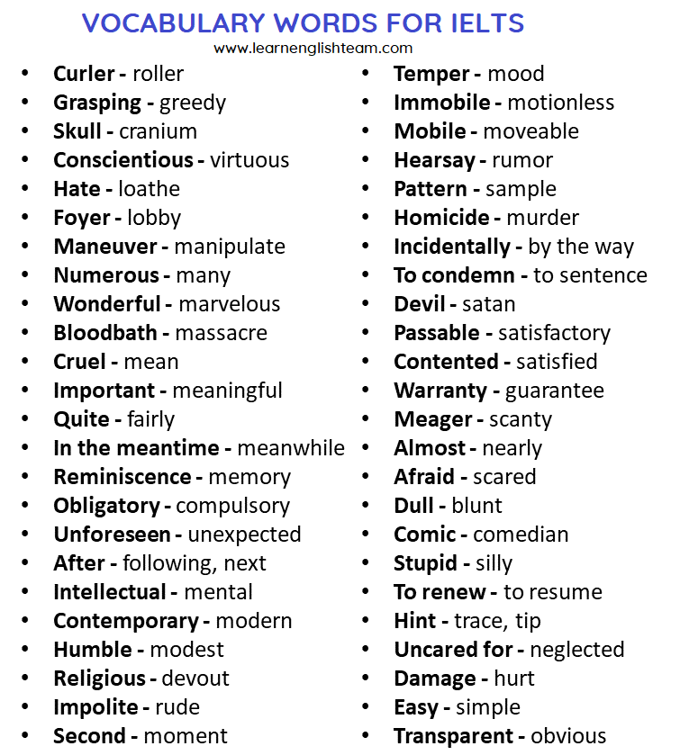 spelling list | Flashcards