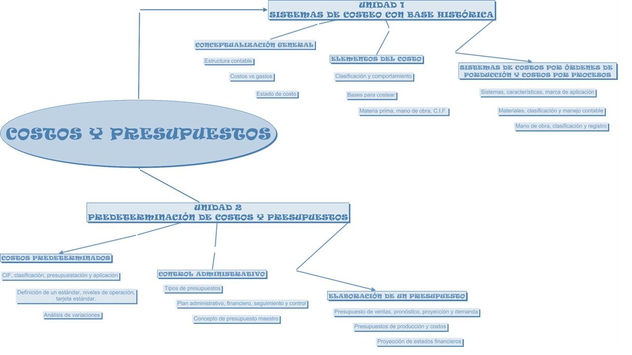 COSTOS Y PRESUPUESTO | Mind Map